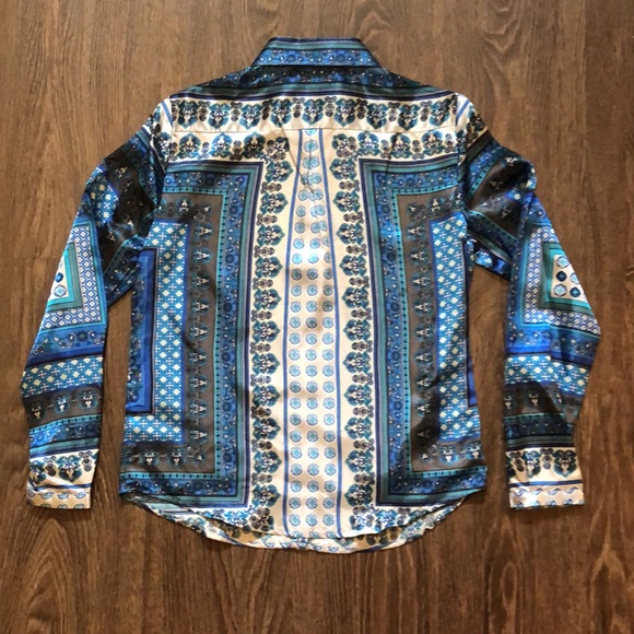 Zac & Rachel Satin Button Up Shirt. - Picture 12 of 16